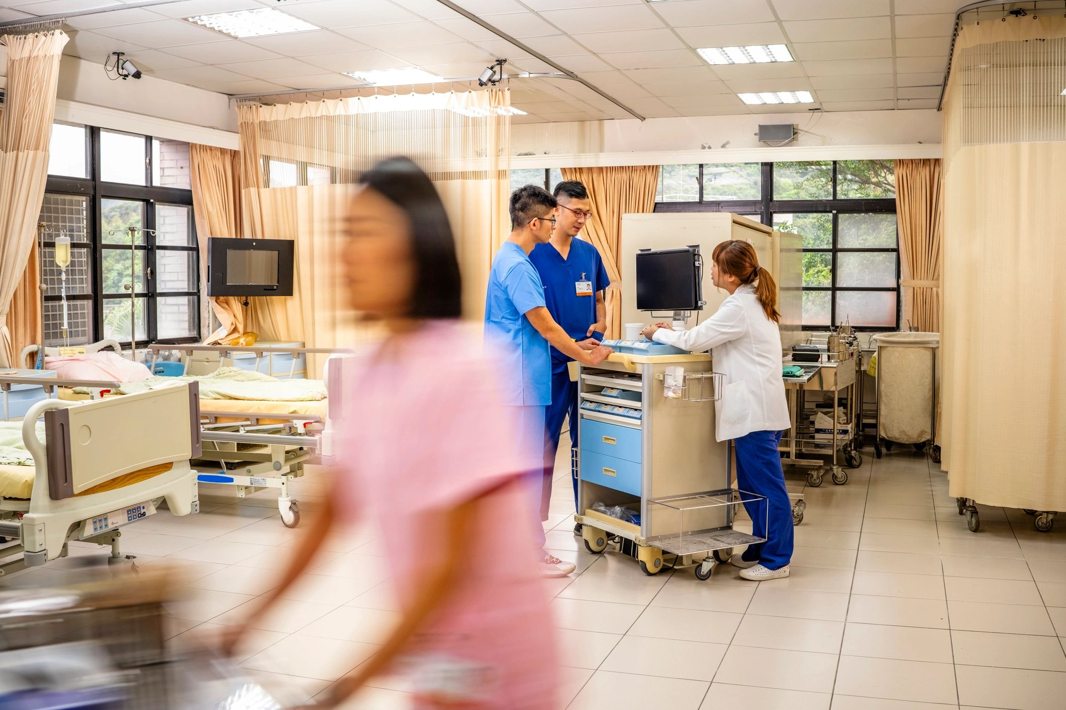 Blood test tubes in a medical laboratory
